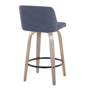 Toriano - Contemporary Fixed Height Counter Stool With Swivel & Round Footrest (Set of 2) - R&R Furniture Gallery (Fountain Valley, CA)