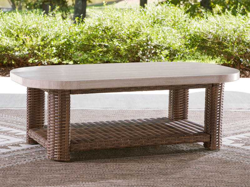 Dolan Creek - Rectangular Cocktail Table - Beige / Brown - R&R Furniture Gallery (Fountain Valley, CA)