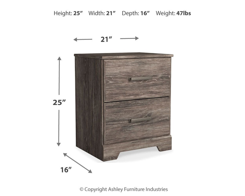 Ralinksi - Two Drawer Night Stand - Gray - R&R Furniture Gallery (Fountain Valley, CA)