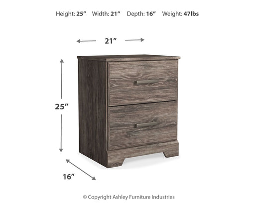 Ralinksi - Two Drawer Night Stand - Gray - R&R Furniture Gallery (Fountain Valley, CA)