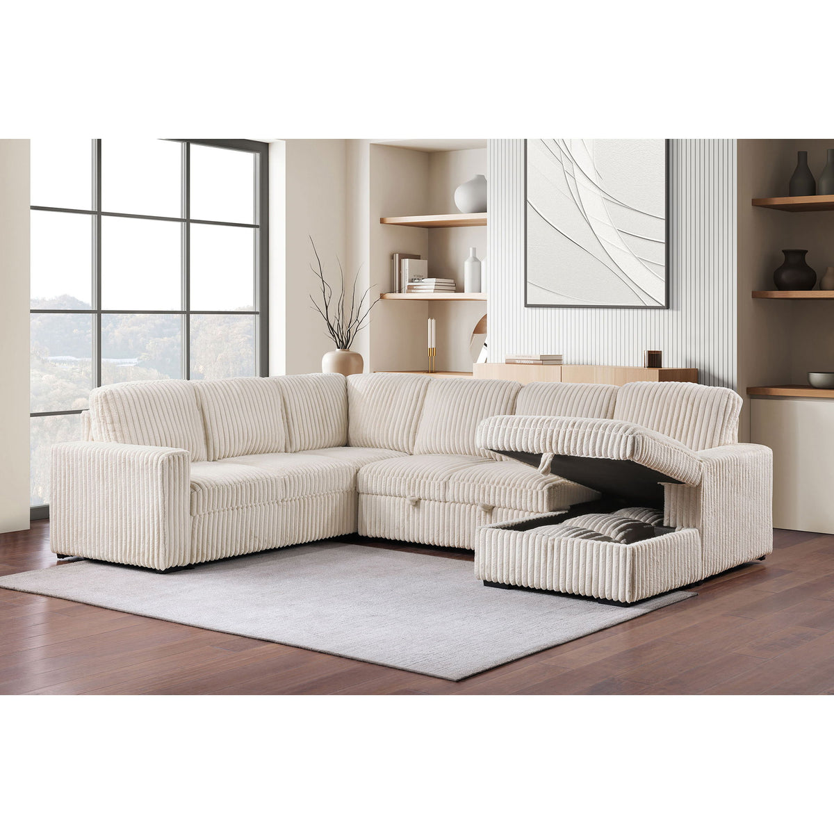 Thurston - Storage Sectional Sofa With Pop Up Bed