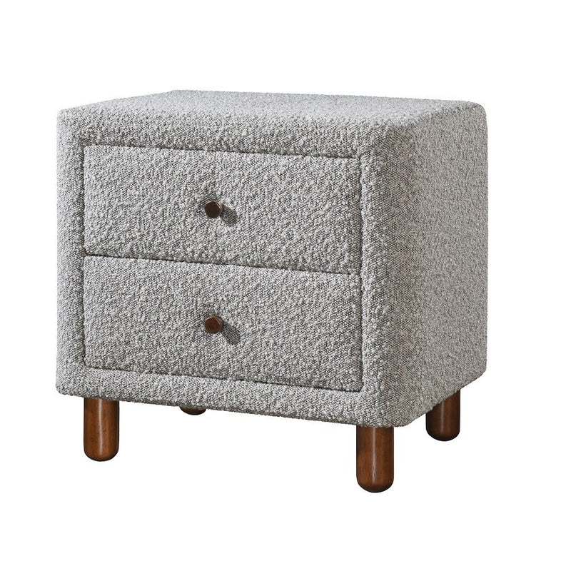 Cleo - Nightstand - Gray Boucle - R&R Furniture Gallery (Fountain Valley, CA)