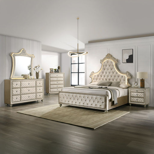 Lucienne - Dresser - Beige Velvet - R&R Furniture Gallery (Fountain Valley, CA)