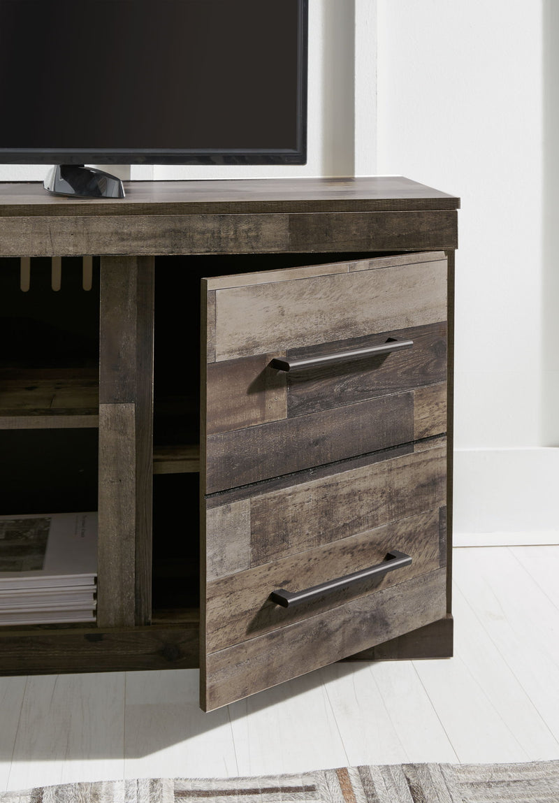 Derekson - LG TV Stand w/Fireplace Option - Multi Gray - R&R Furniture Gallery (Fountain Valley, CA)