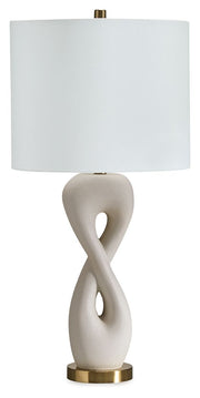 Judrich - Poly Table Lamp - White / Gold Finish - R&R Furniture Gallery (Fountain Valley, CA)