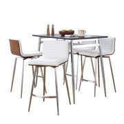 Lumi Source Marcel Mason 5-piece swivel contemporary counter height dining set with matching chairs and table for modern dining spaces.