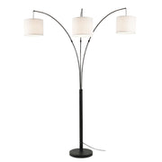 Royal - 3 Arm Arc Floor Lamp, Oil Rubbed Bonze With Linen Shade, 4 Way Rotary Switch - Oil-Rubbed Bronze - R&R Furniture Gallery (Fountain Valley, CA)