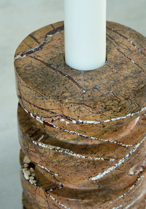 Emsleyfield - Candle Holder Set (Set of 2) - Tan - R&R Furniture Gallery (Fountain Valley, CA)