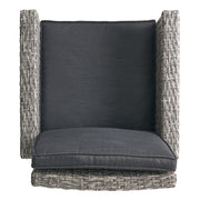 Outdoor Rattan Swivel Barstool With Water Resistant Cushion - Mixed Black / Dark Gray - R&R Furniture Gallery (Fountain Valley, CA)