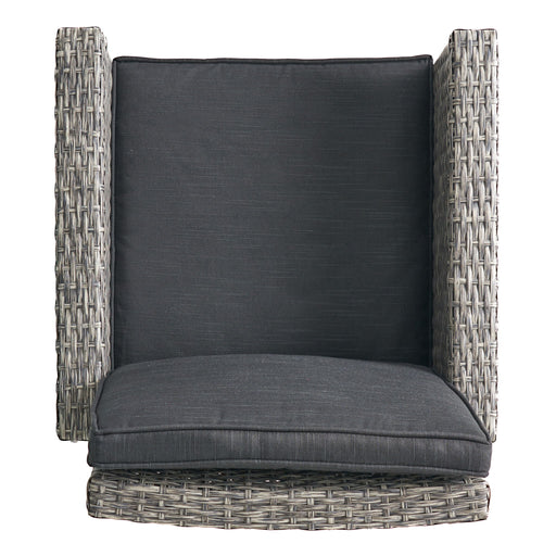 Outdoor Rattan Swivel Barstool With Water Resistant Cushion - Mixed Black / Dark Gray - R&R Furniture Gallery (Fountain Valley, CA)