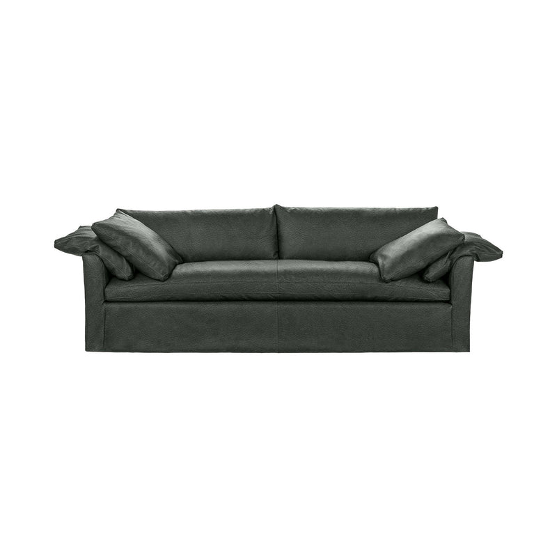 Classic Home Cassiano slip cover sofa with plush cushions and neutral fabric, showcasing a modern stationary sofa design.