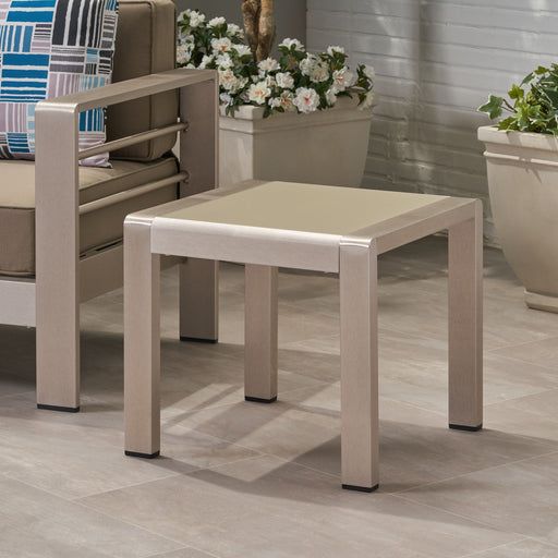 Cape Coral - Contemporary Side Table With Frosted Glass Top - R&R Furniture Gallery (Fountain Valley, CA)