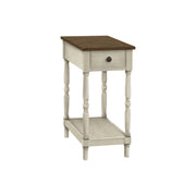 8th Street traditional accent end table with two tiers and storage drawer, featuring a stylish design and classic wood finish