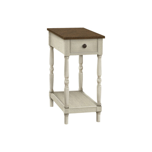 8th Street traditional accent end table with two tiers and storage drawer, featuring a stylish design and classic wood finish