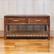 Regency - Woven Console Table With 2 Drawers - Brown - R&R Furniture Gallery (Fountain Valley, CA)