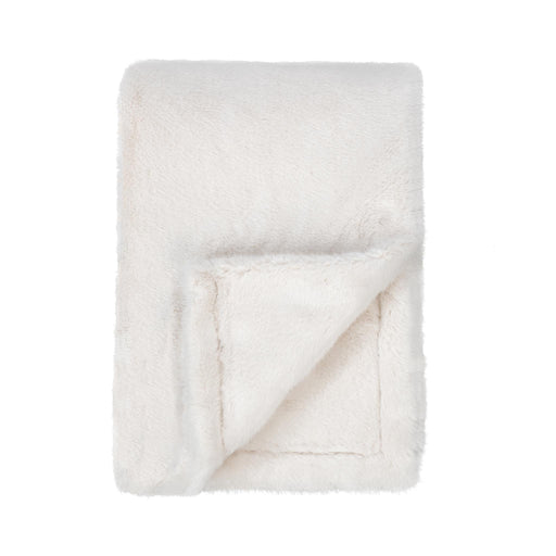 Throws - 50" x 70" TC Taiga Faux Fur Throw - Ivory - R&R Furniture Gallery (Fountain Valley, CA)