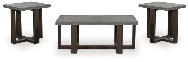 Dynnford - Occasional Table Set (Set of 3) - Gray / Brown - R&R Furniture Gallery (Fountain Valley, CA)