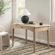 Classic Home Allysyn coastal drift writing desk with a sleek wooden surface and modern design, ideal for home or office use.