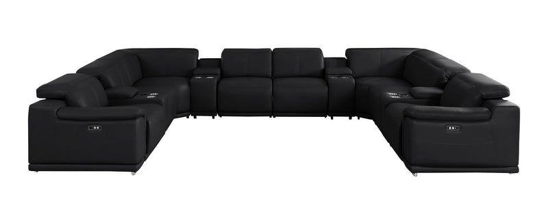2679 - 12-Piece U-Shaped Power Reclining Sectional In Genuine Leather (4 Recliners)