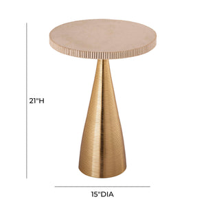 Celeste - Ribbed Side Table - Beige