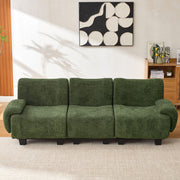 Noble House 3 seater sofa couch with curved armrests, stationary design, upholstered in soft fabric for comfortable seating.