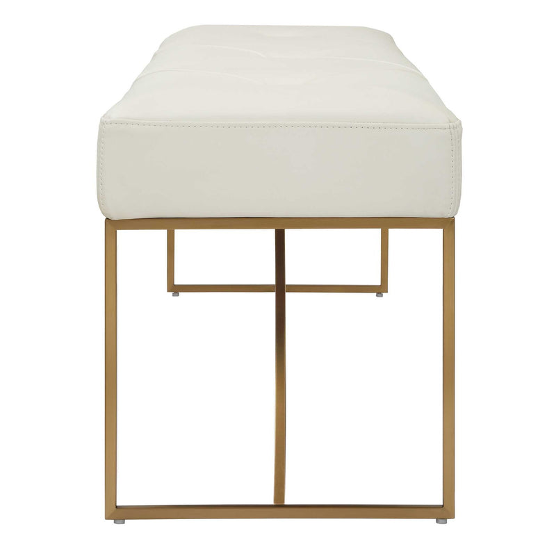 Swale - Ivory Leather Bench