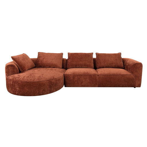 Aceso - Sectional Sofa With 4 Pillows - Rust Brown Chenille - R&R Furniture Gallery (Fountain Valley, CA)