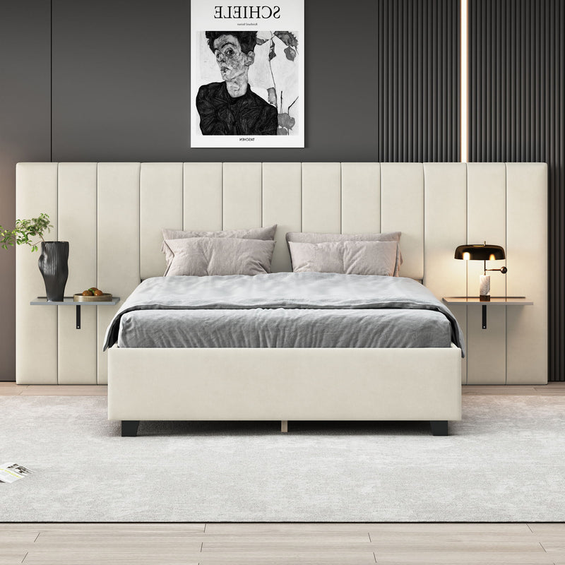 Upholstered Platform Bed With Big Headboard - R&R Furniture Gallery (Fountain Valley, CA)