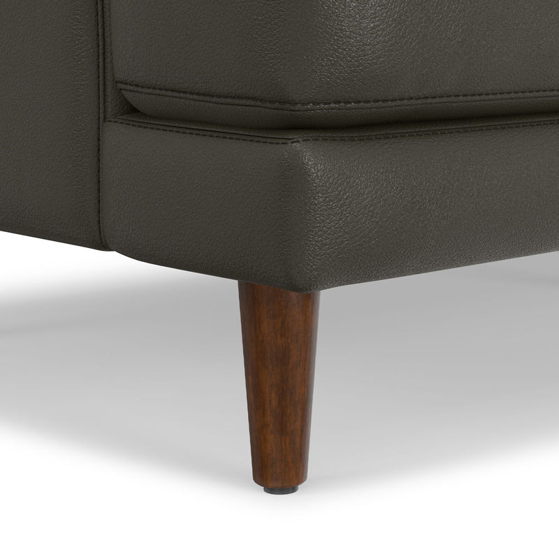 Livingston upholstered sofa by Simpli-Home, stationary living room sofa with plush cushions and neutral fabric upholstery.