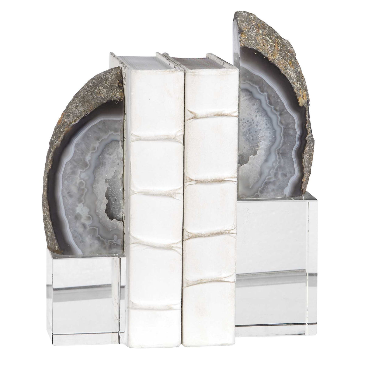 Amiya - Bookends (Set of 2) - Blue / Gray / White