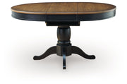 Clorazi - Oval Dining Room Butterfly Extension Table - Black / Brown - R&R Furniture Gallery (Fountain Valley, CA)
