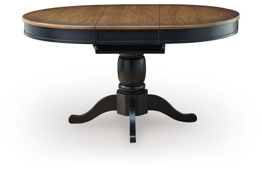 Clorazi - Oval Dining Room Butterfly Extension Table - Black / Brown - R&R Furniture Gallery (Fountain Valley, CA)