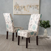 Contemporary Dining Chair Set With Rubberwood Legs - White / Blue - R&R Furniture Gallery (Fountain Valley, CA)