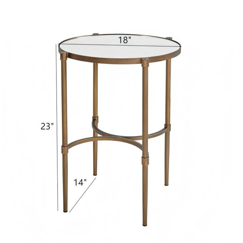 Bedford - Oval Mirror Accent Table - Antique Bronze - R&R Furniture Gallery (Fountain Valley, CA)