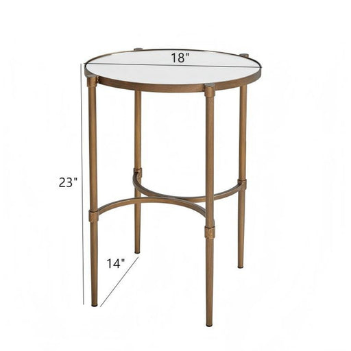 Bedford - Oval Mirror Accent Table - Antique Bronze - R&R Furniture Gallery (Fountain Valley, CA)