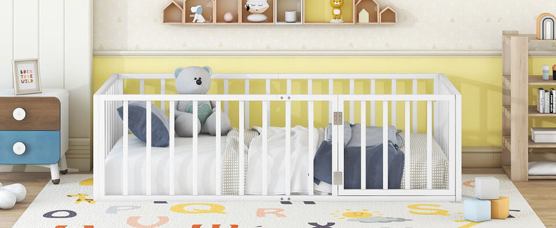 Metal Floor Bed Frame With Fence And Door - R&R Furniture Gallery (Fountain Valley, CA)