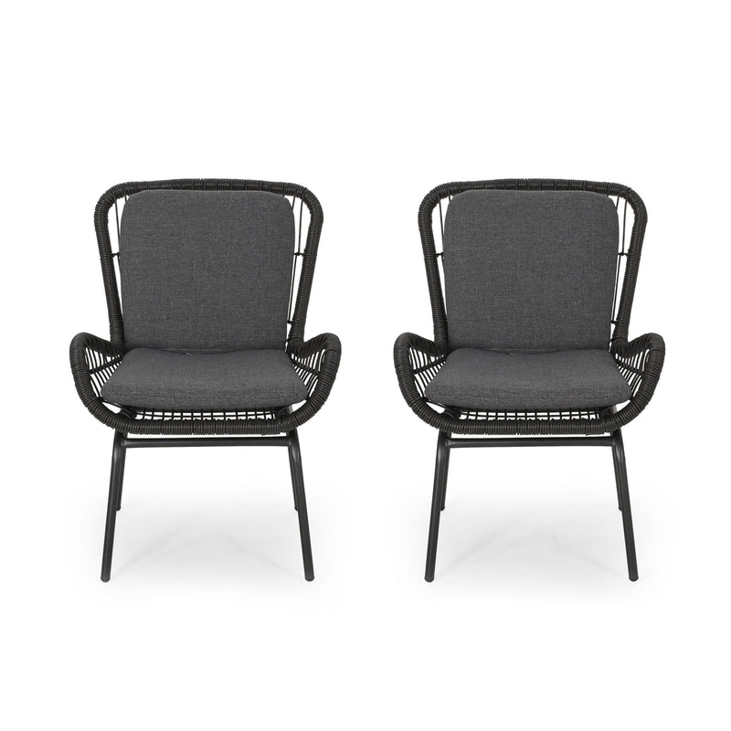 Outdoor Wicker Club Chair With Cushions (Set of 2) - R&R Furniture Gallery (Fountain Valley, CA)