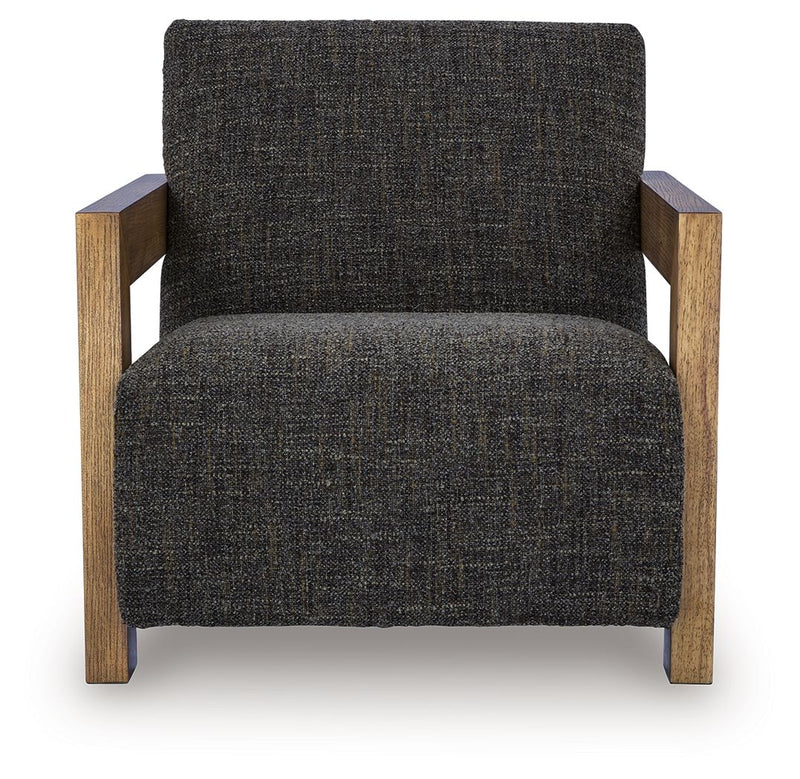 Dorney - Accent Chair - Charcoal / Brown - R&R Furniture Gallery (Fountain Valley, CA)