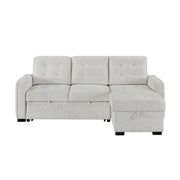 Gustavo - Sofa, Pull Out Bed, Storage Chaise, USB And Cup Holders - Beige - R&R Furniture Gallery (Fountain Valley, CA)