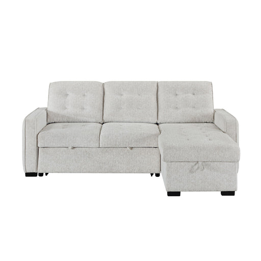 Gustavo - Sofa, Pull Out Bed, Storage Chaise, USB And Cup Holders - Beige - R&R Furniture Gallery (Fountain Valley, CA)