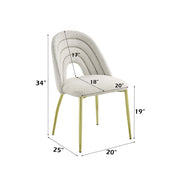 Fadri - Side Chair (Set of 2) - Teddy Sherpa & Mirrored Gold - R&R Furniture Gallery (Fountain Valley, CA)