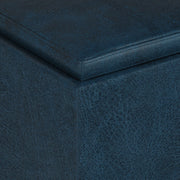 Rockwood - Upholstered Cube Storage Ottoman With Tray - R&R Furniture Gallery (Fountain Valley, CA)