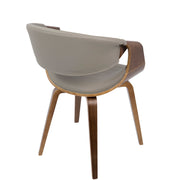 Lumi Source Symphony mid-century modern dining side chair with wooden legs and upholstered seat, stylish and comfortable for dining room.