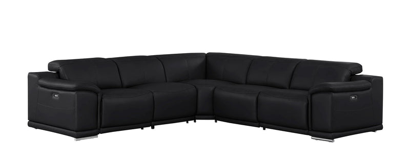 2679 - 5-Piece L-Shaped Power Reclining Sectional In Genuine Leather (3 Recliners)