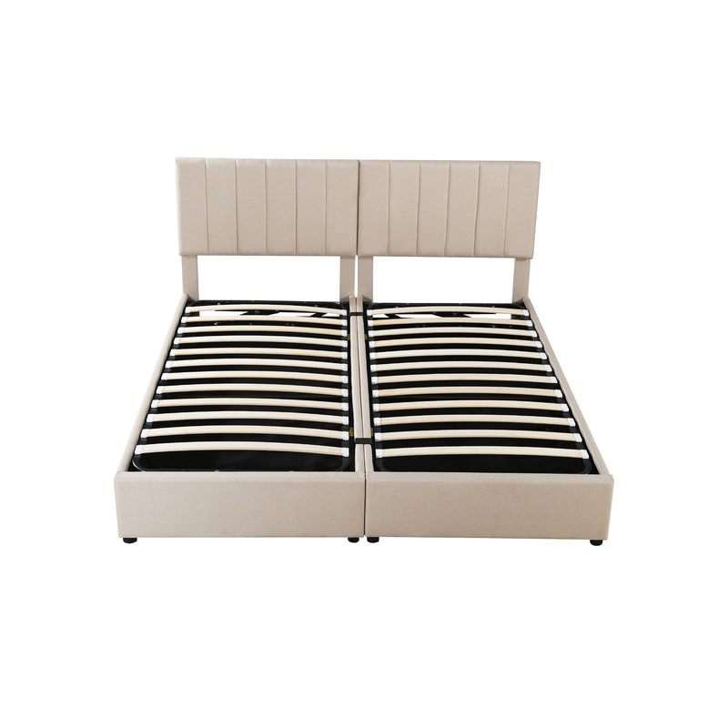 Upholstered Platform Bed With A Hydraulic Storage System - R&R Furniture Gallery (Fountain Valley, CA)