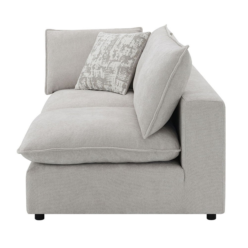 Marisa - Modular Left Facing Loveseat With 2 Pillows - Beige Boucle - R&R Furniture Gallery (Fountain Valley, CA)