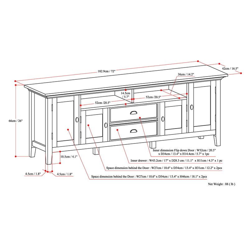 Redmond - TV Media Stand - Rustic Natural Aged Brown - R&R Furniture Gallery (Fountain Valley, CA)