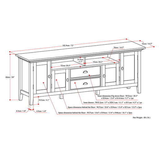 Redmond - TV Media Stand - Hickory Brown - R&R Furniture Gallery (Fountain Valley, CA)