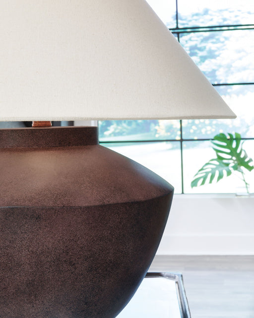 Honsworth - Poly Table Lamp - Antique Brown - R&R Furniture Gallery (Fountain Valley, CA)