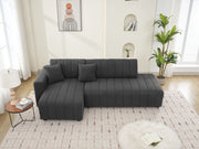 Urban Retreats Jessica lamb wool sectional sofa with chaise, stationary sectional with plush upholstery and spacious seating.